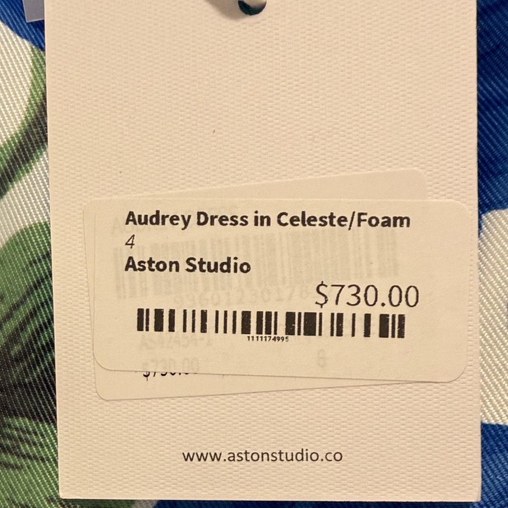 Aston Studio Audrey Strapless Dress in Celeste and Foam